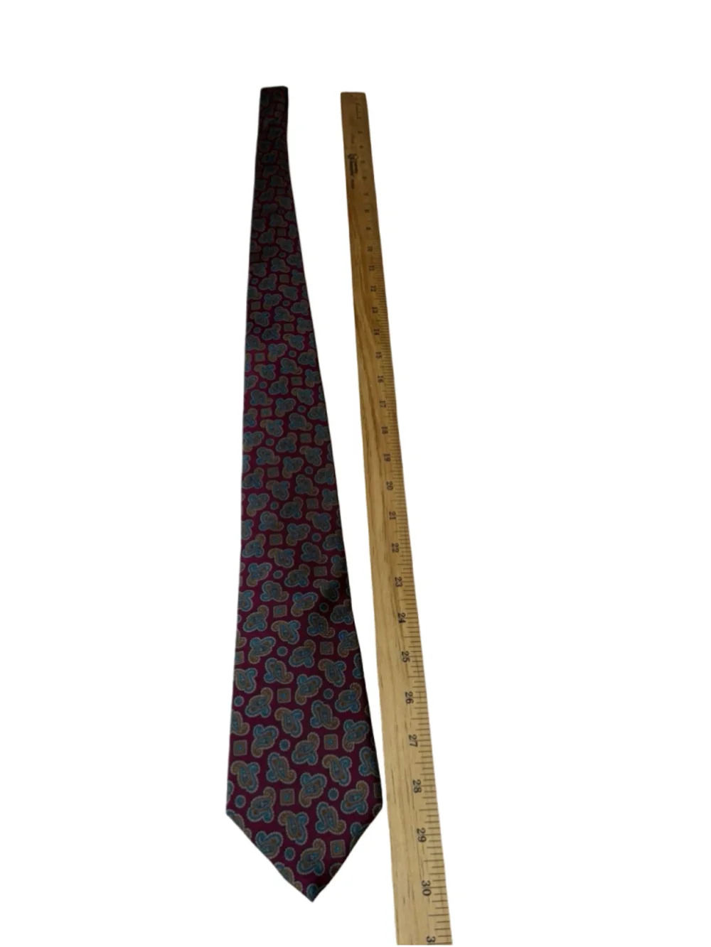 Vintage Liberty of London Mens 100% Silk Tie Burgundy Paisley Made in USA